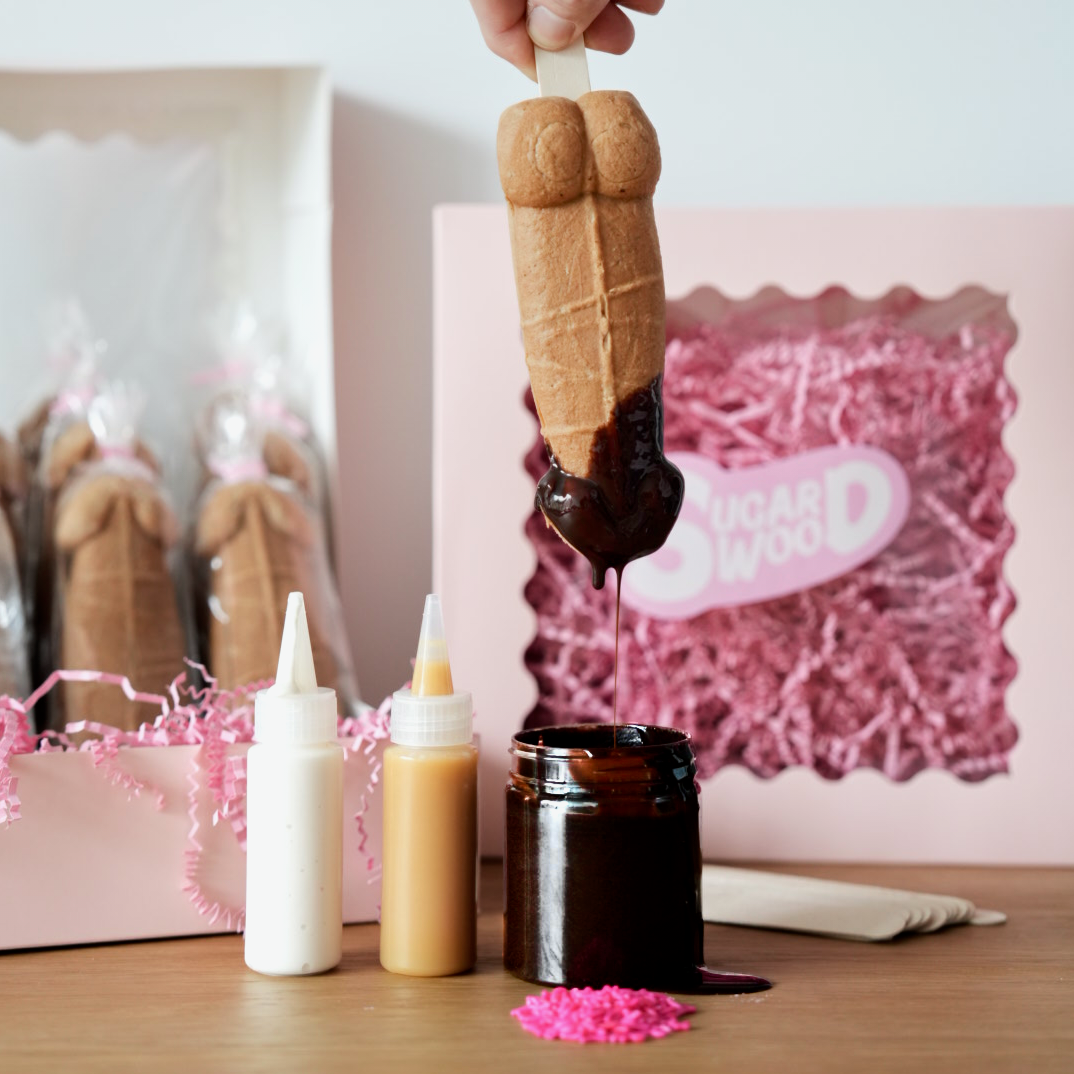 Adult novelty desserts for bachelorette parties – Sugar Wood naughty waffle kit