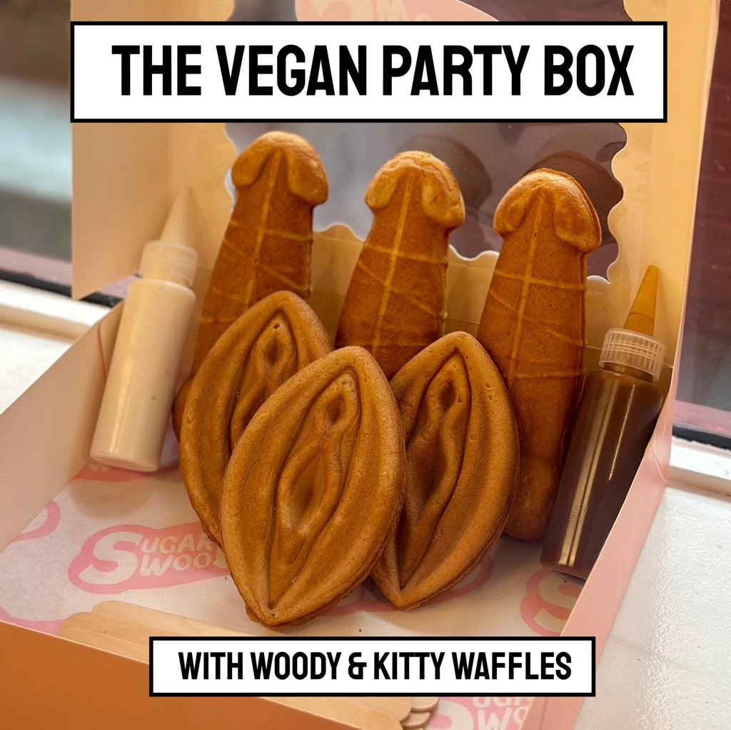 The Vegan Party Box - 6 Naughty Waffles + 2 Signature Sauces